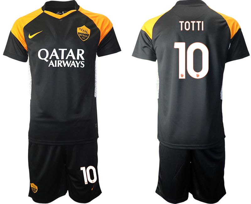 Men 2020-2021 club Rome away #10 black Soccer Jerseys